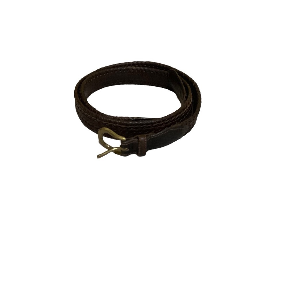 Braided Cowhide Leather Belt Sz 42 Brown Supple Shooting Western